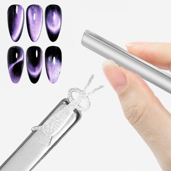 Yousheng 1 Set Cat Eyes Nail Magnet Gel Nail Polish Magnet Stick Rabbit Ear Metal Guide Home Salon Women Cat Eyes Magnetic Nail Art Manicure Tools