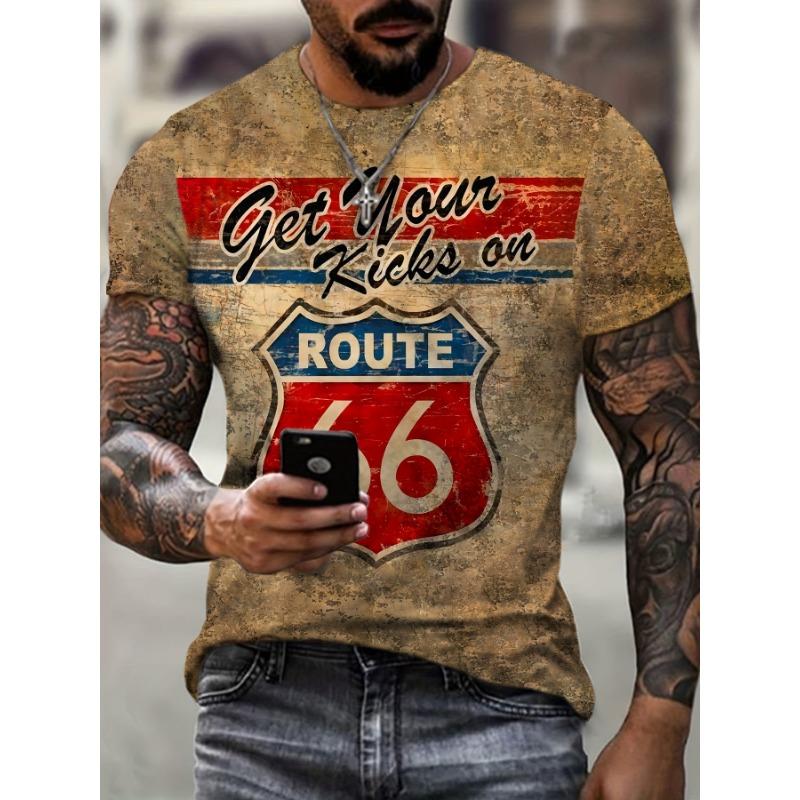 Color Block Splash Ink 3D Print Men's Trendy Sports Short Sleeve Crew Neck T-shirt, Summer Outdoor