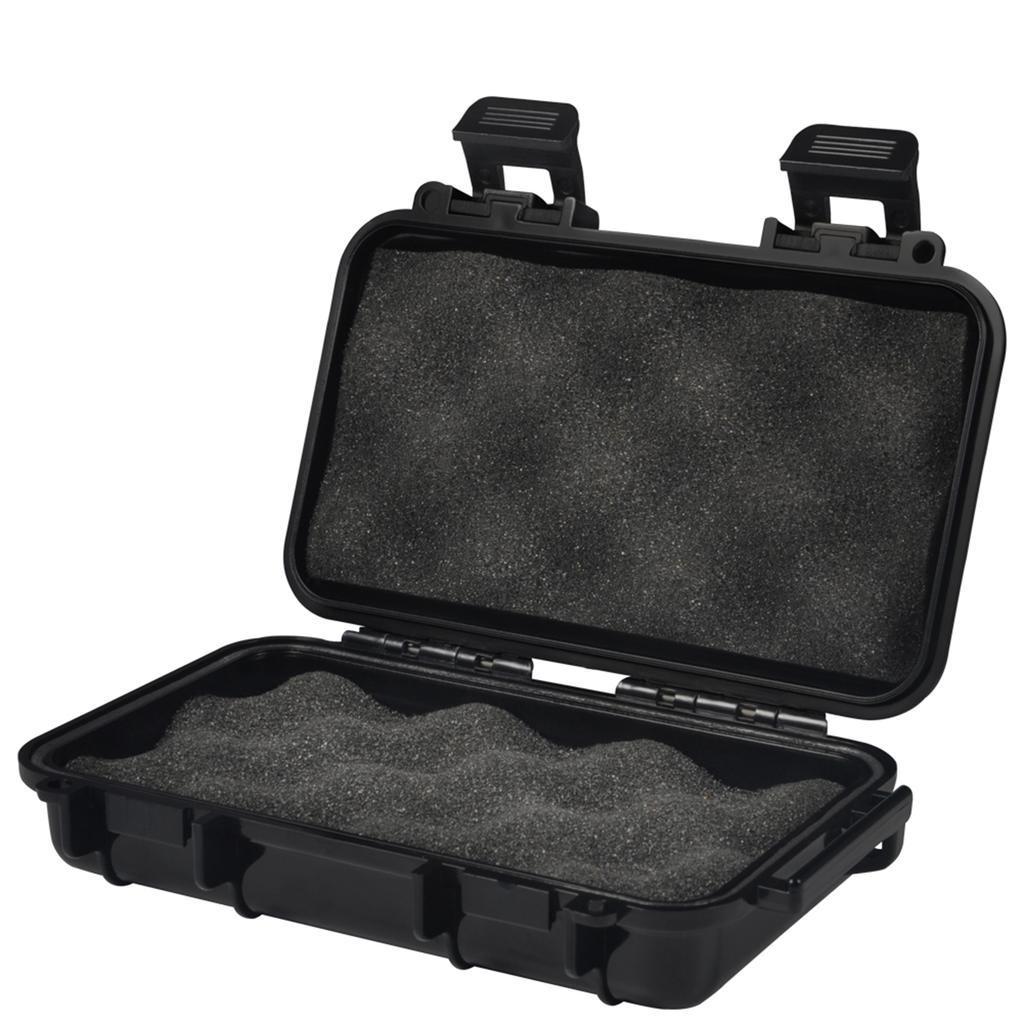 Caja Impermeable a Prueba de Golpes para Almacenamiento en Seco con 2 Hebillas en Forma de U para Pesca, Camping, Senderismo (Negro S)