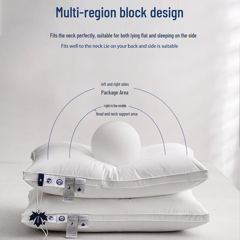 Luxurious Class A White Goose Down Pillow - Non-Deforming, Five-Star Hotel Quality, Available In Low To Medium-High Profiles.