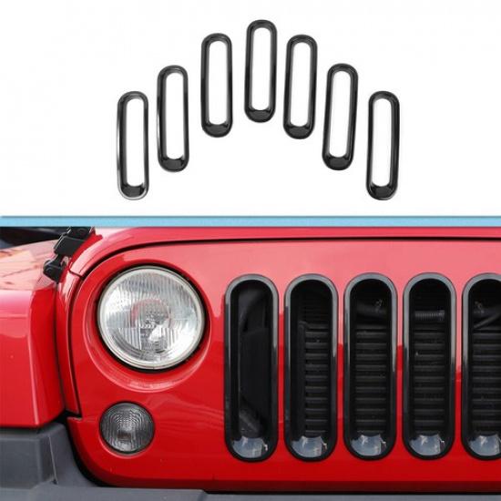Black Front Grill Grille erts Cover Trim For Jeep wrangler JK 07+ Accessories