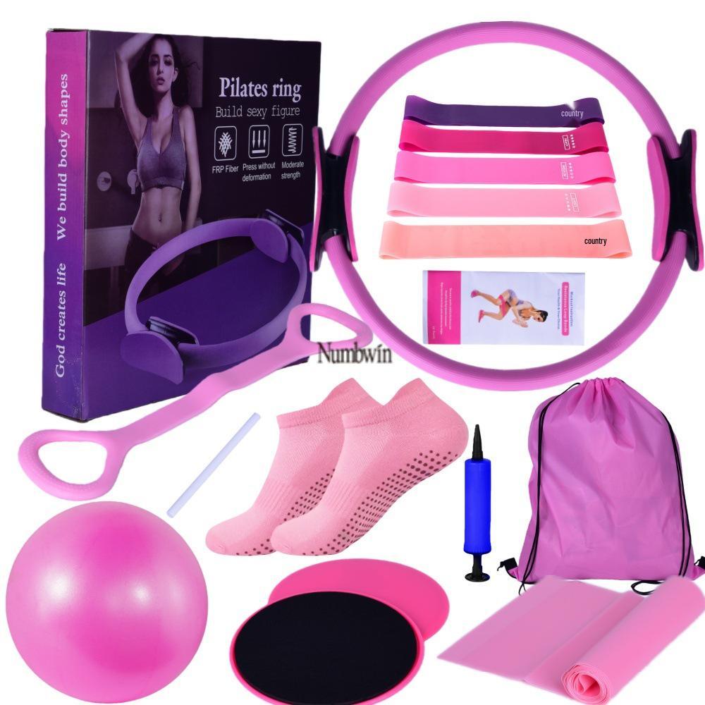 Numbwin 17-Piece Yoga & Pilates Set: Resistance Bands, Gliding Discs & More for Home Fitness