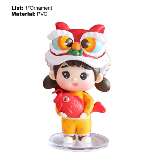 Lion Dance Doll Vivid Decorating Cute Crafts Hand Puppet Lion Dancing Toy for Kids