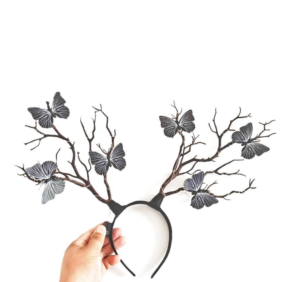 Europäisches Amerikanisches Mori Girl Rentiergeweih Leuchtendes Weihnachtskopfband mit Großen Haaraccessoires und Verzierungen