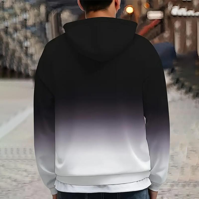Felpe con Cappuccio da Uomo Autunno Inverno Stampa Lettere Stampa Digitale 3D Colore Degradé Felpe Casual da Uomo
