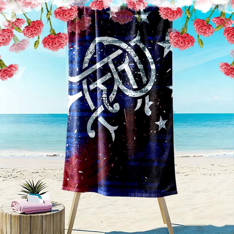 Rangers FC Print Beach Towel, Large Soft Quick Dry Towel for Beach Camping Swimming