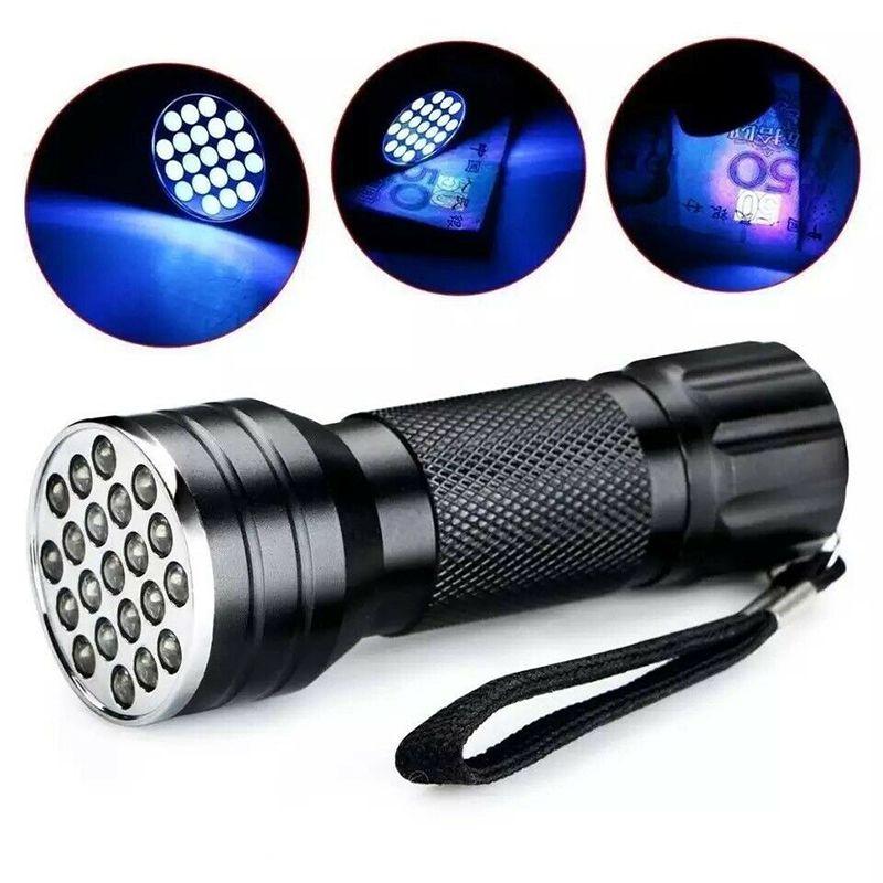 Compact Uv Flashlight With 21 Ultraviolet Leds For Pet Urine Stains Detection And More