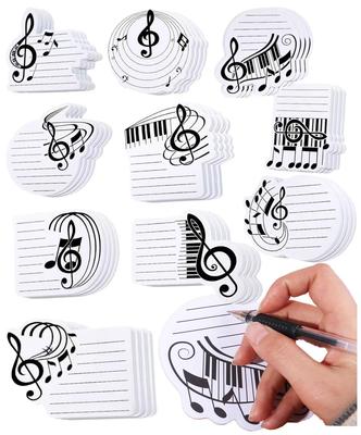 S.fields.inc Sticky Notes - Musical Notes, Piano, Sheet Music, Memo Pad, Adhesive, 10 Designs, 300 Sheets Set, Notebook, Office, Stationery