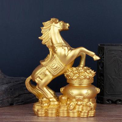 Horse Figurine Animal Statue Art Crafts Resin Feng Shui Sculpture for Office Furnishing Desk