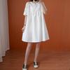 Western Style Plus Size Women's Summer Dress Fat Sister Lace Mesh Stitching Short Sleeves