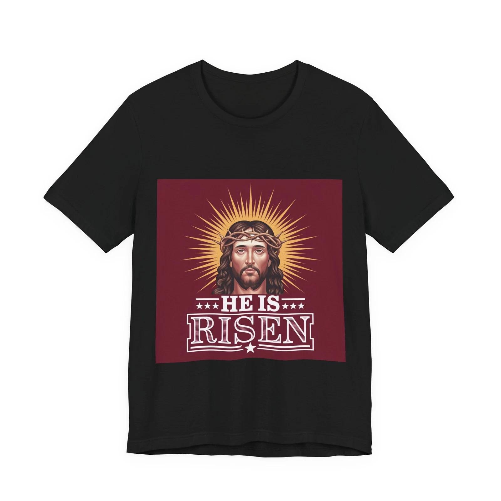 He Is Risen Jesus Unisex T-Shirt Christian Faith Patriotic T 2XL