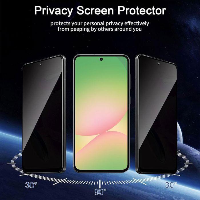 Film de protection en verre trempé - Samsung - Galaxy A56 5G - Anti-espion - Lot de 4 - Noir