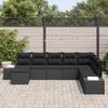 Garden Sofa Set with Cushions 8 Pcs Black Poly Rattan