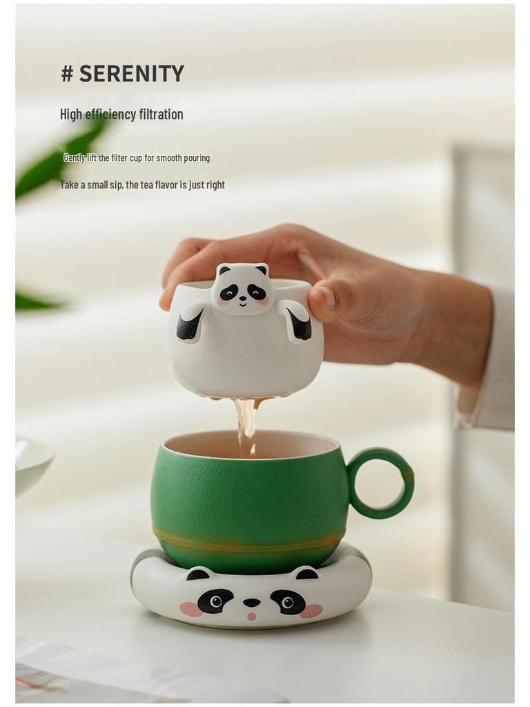 Panda Office Tea & Coffee Cup with Saucer Set - Chengdu Souvenir Gift