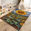 Tappeto antiscivolo con motivo a girasole 3D, flanella morbida, lavabile, fondo antiscivolo, adatto per soggiorno, camera da letto, bagno, cucina