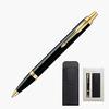 PARKER IM Black GT Ballpoint Pen, Medium Nib, Oil-Based, with Pencil Case, Gift Box Set, Officially Imported, 1975638 V1d