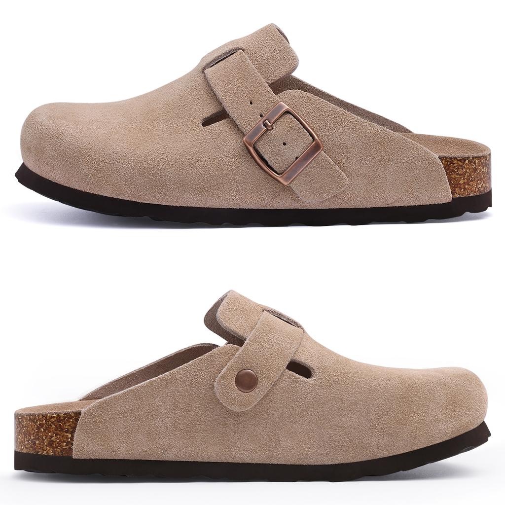 Fashion Kidmi Women's Genuine Suede Clogs Soft Footbed Leather Potato Shoes Comfort Slip On Clogs with Arch Support Fashion Home Slipper