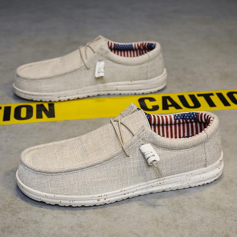 Men Shoes Casual Canvas Loafers Shoes Light Breathable Flats Leisure Male Vulcanized Shoes Walking Sneakers Plus Size 39-47