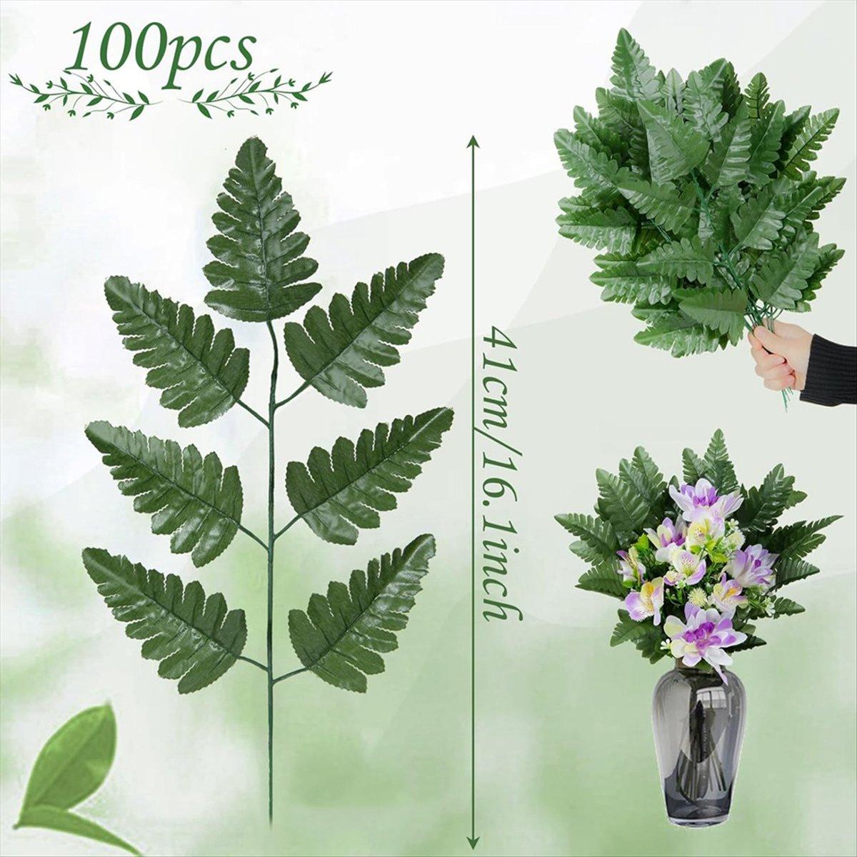 

BHBL Artificial Leaf Fern - Artificial Fern Leaves Stem Faux Greenery Plant for Cemetery Grave Headstone Wedding 100Pcs China Mainland