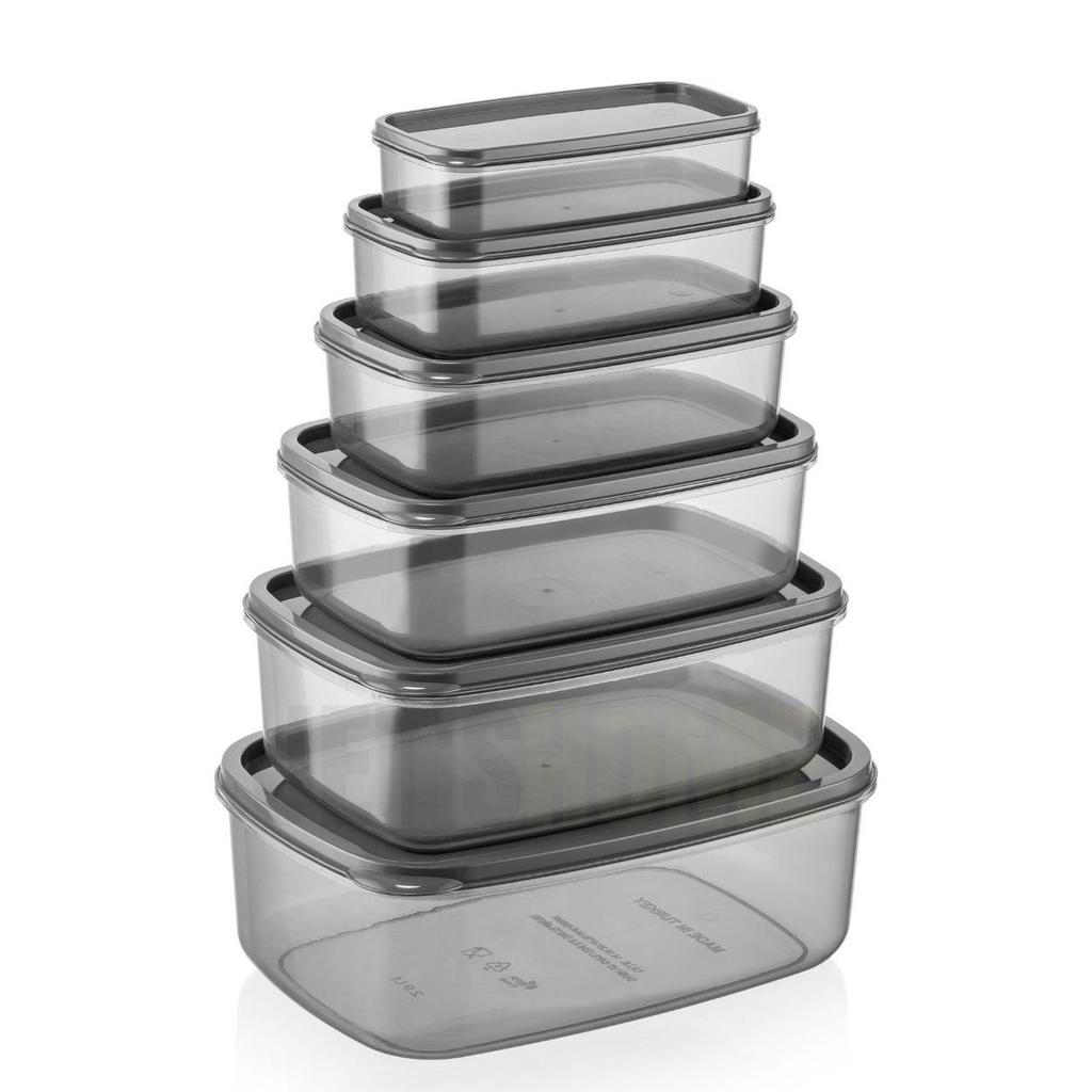 6'lı Set Erzak Saklama Kabı Seti BPA Free Erzak Kabı Bakliyat Saklama Kapları Buzdolabı Kabı