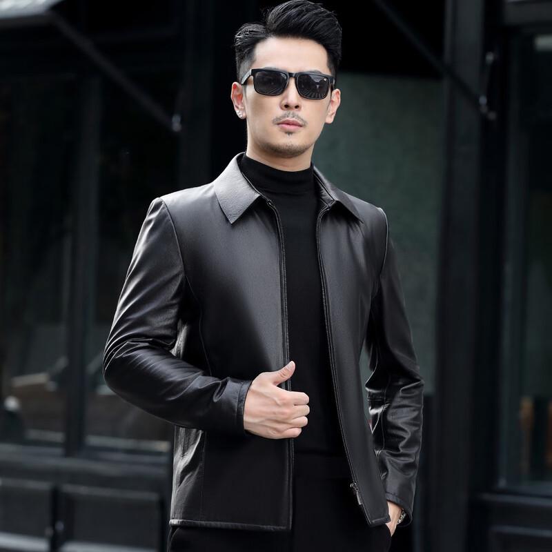 Men's First Layer Calfskin Business Casual Leather Jacket