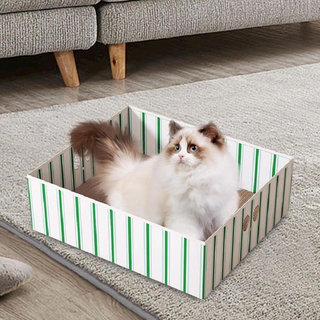 Cat Cardboard House Pet Scratching Pad Box Indoor