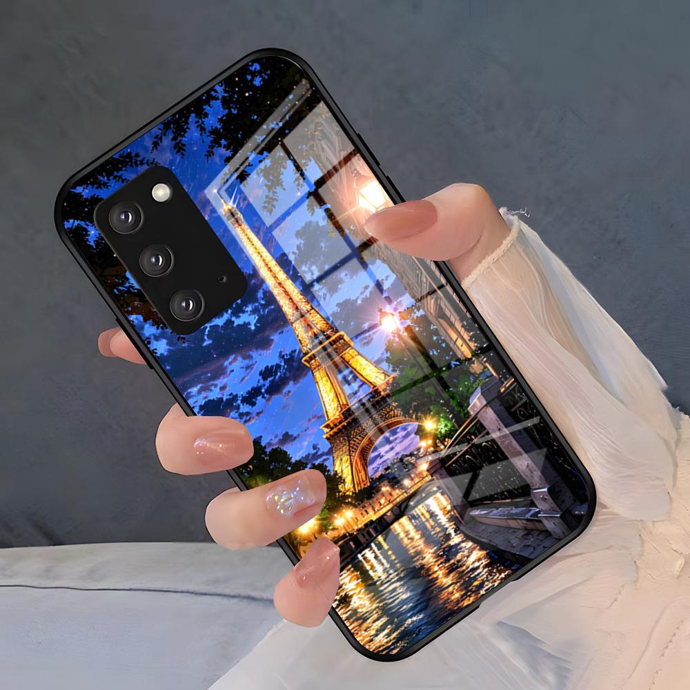 Eiffel Tower Phone Case For Samsung S26 S25 Plus S20 S20 Plus S22 Ultra S23 FE S21 Plus S21 Ultra Glass Cover