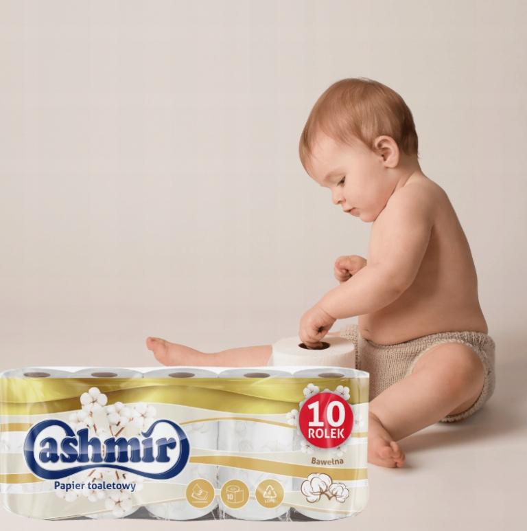 Cashmir 3-Layer Toilet Paper, 10 Rolls, Unscented & Durable