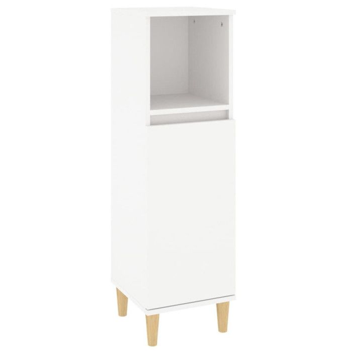 VidaXL Armoire de salle de bain blanc 30x30x100 cm bois d'ingénierie 819804