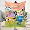 Adventure Time Faces Personalized Text Blanket Multi-purpose Customizable Blanket Ultra-Soft Great for Office Chair Picnics Nap