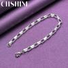 CHSHINE 925 Sterling Silver Square Chain Bracelet For Women Wedding Party Fashion Charm Jewelry
