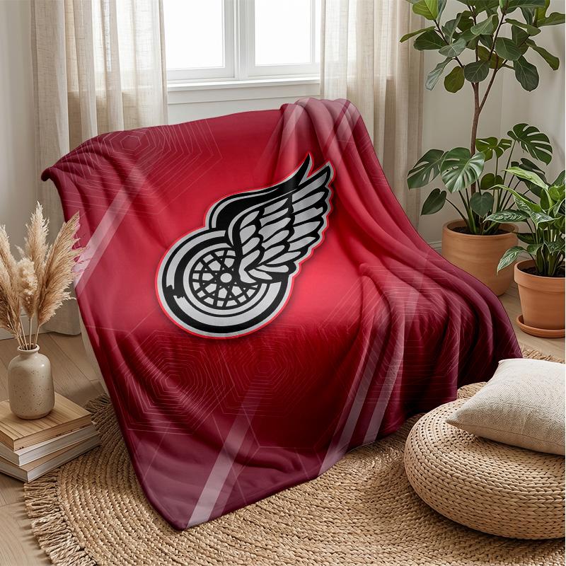 Coperta in Flanella e Pile Detroit Red Wings Coperta Calda e Accogliente per Divano Letto Viaggio Uso in Tutte le Stagioni