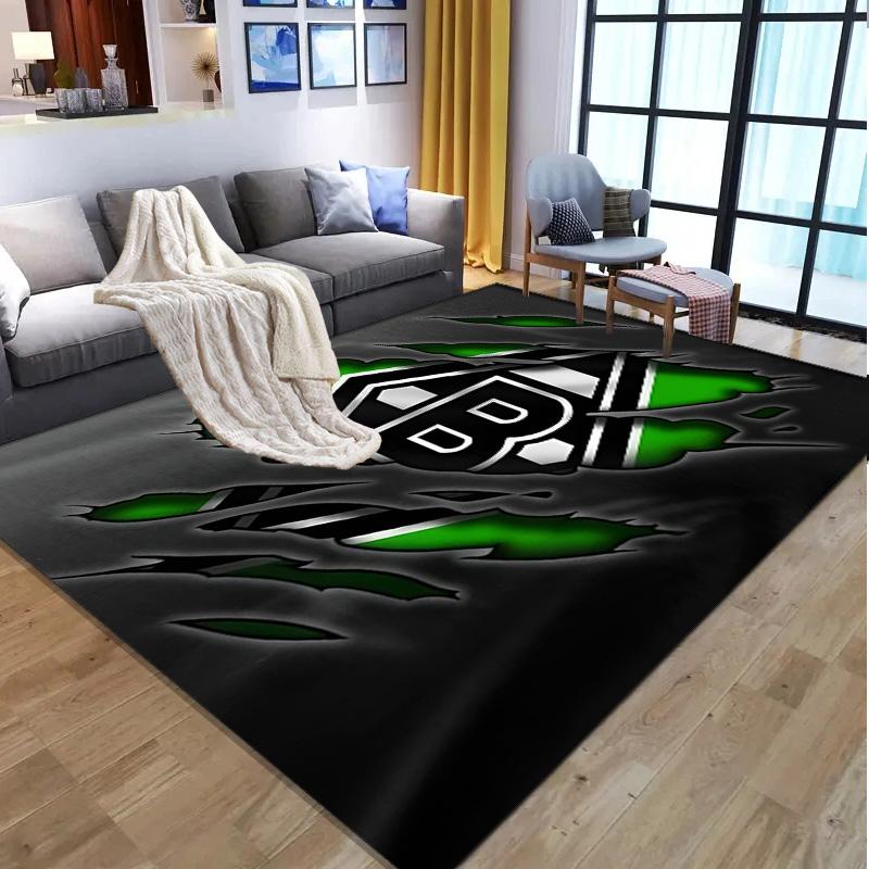Borussia Mönchengladbach Muster Teppich, Innen-/Außenmatte, für Picknick, Spielzimmer, Schlafzimmer, Büro, Wohnzimmer, Heimdeko Teppich, Geburtstagsgeschenk