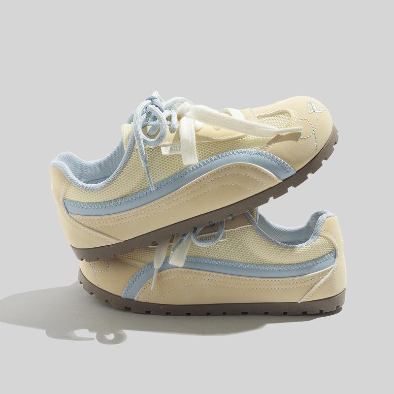 Korean Fashion Women's Shoes All-match Color Matching Dexun Shoes Double-lace Flat Sports Shoes Casual Forrest Gump Shoes
