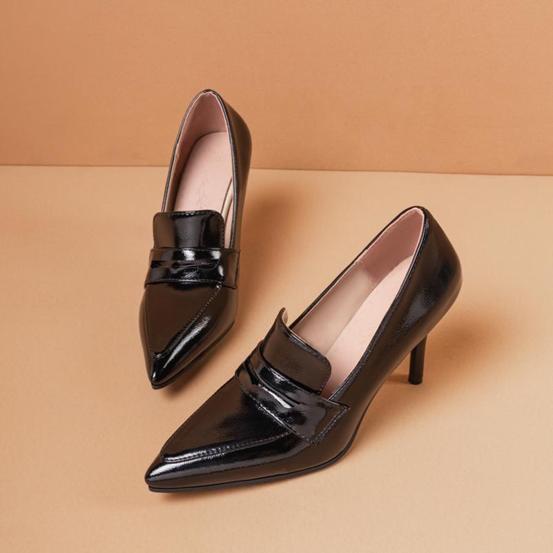 Übergröße Spitz Ultrahoch Schlank Sexy Büro Damen High Heels Sexy Rock Flache Pumps 2025