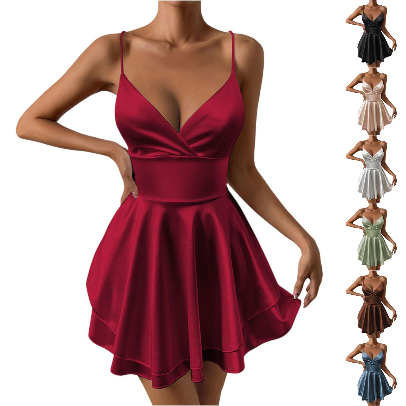 

Women s Fashionable Sexy Strapless Strapless Backless Solid Color Dress L