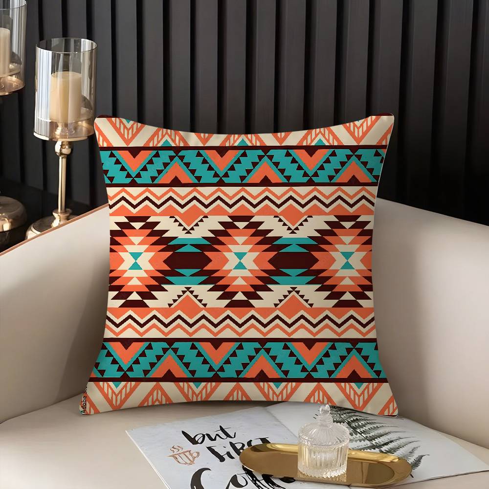 Fashion Bohemia Painting Pillow Case Home Dorm Chair Back Short Plush Double-sided Printing Office Nap Time Cushion Cover