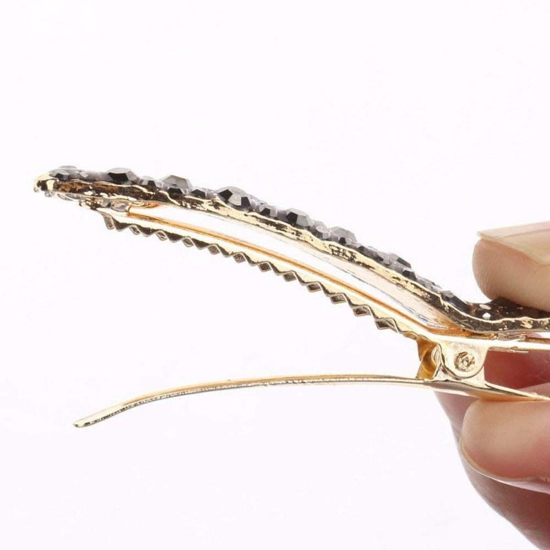 Women's Hairpin Shiny Toothed Alloy Diamond Beads Hairpins Bangs Hair Clip