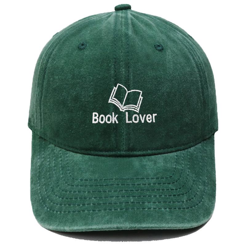 New Book lover embroidered baseball cap washed retro men's and women's casual versatile sunshade cap