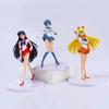 17cm 5pcs Cartoon Cute Girl Sailor Moon Anime Figure PVC Action Anime Figure Model Kawaii Doll Desktop Ornaments