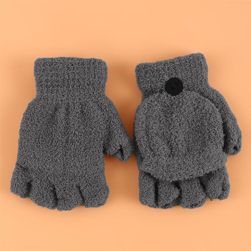 Halbfingerhandschuhe Multifunktional Umschlagbar Niedlich Korallenfleece Warm Kältefest Weich Bequem Damen Winter Warm Damen Handschuhe