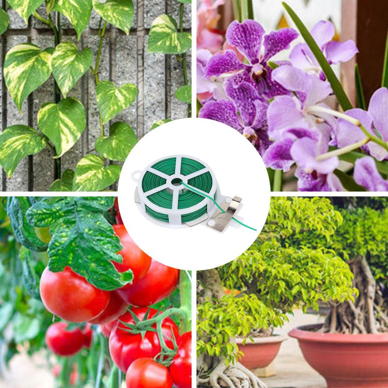 Gravata torcida para jardinagem de 30m, ferramenta de corte embutida, fio multiuso para escalada, videira (com papelão)