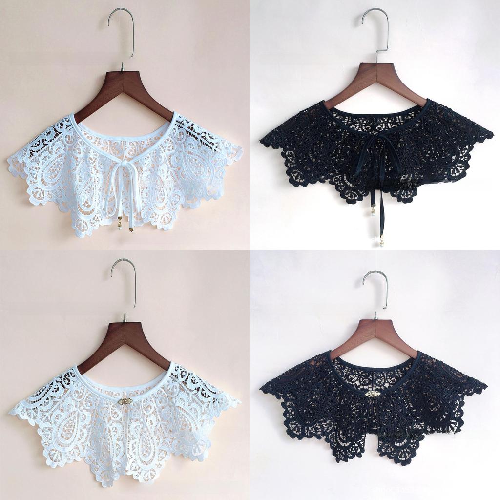 Hanfu Cloud Shoulder Embellishments With Flower Lace For Women Fashion Accessories