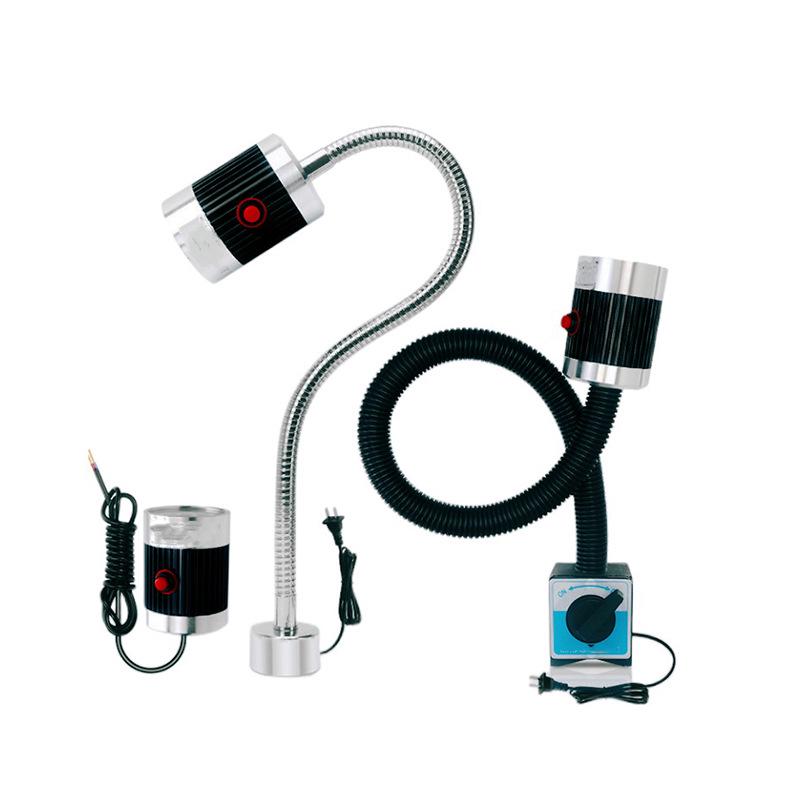 LED Machine Tool Work Light with Flexible Hose and Magnetic Square Base for Lathe and Sewing.
