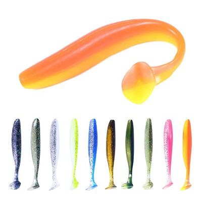6PCS Fishing Soft Lure 9cm/4.2g Plastic T Tail Bait Artificial Worm Swimbait for Bass Trout Walleye Fishing Accessory