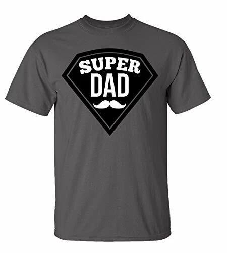 Father s Day Super DAD Short Sleeve Tee Shirt Charcoal XL