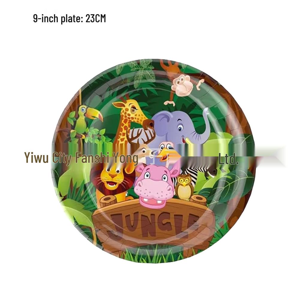 Jungle Animals Birthday Party Tableware for 24 - Plates, Napkins & Cutlery