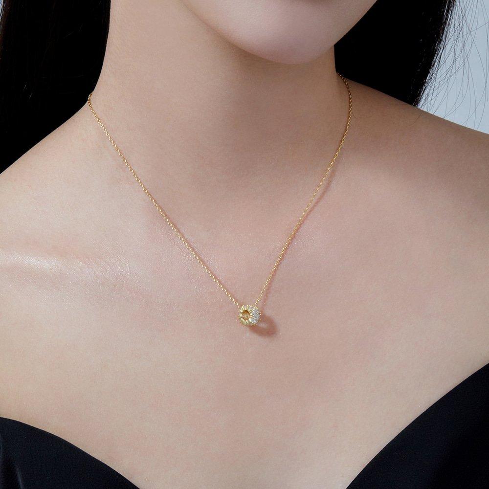 14kgf Pave Cubic Ring Necklace 92.5 Silver Cmne0001