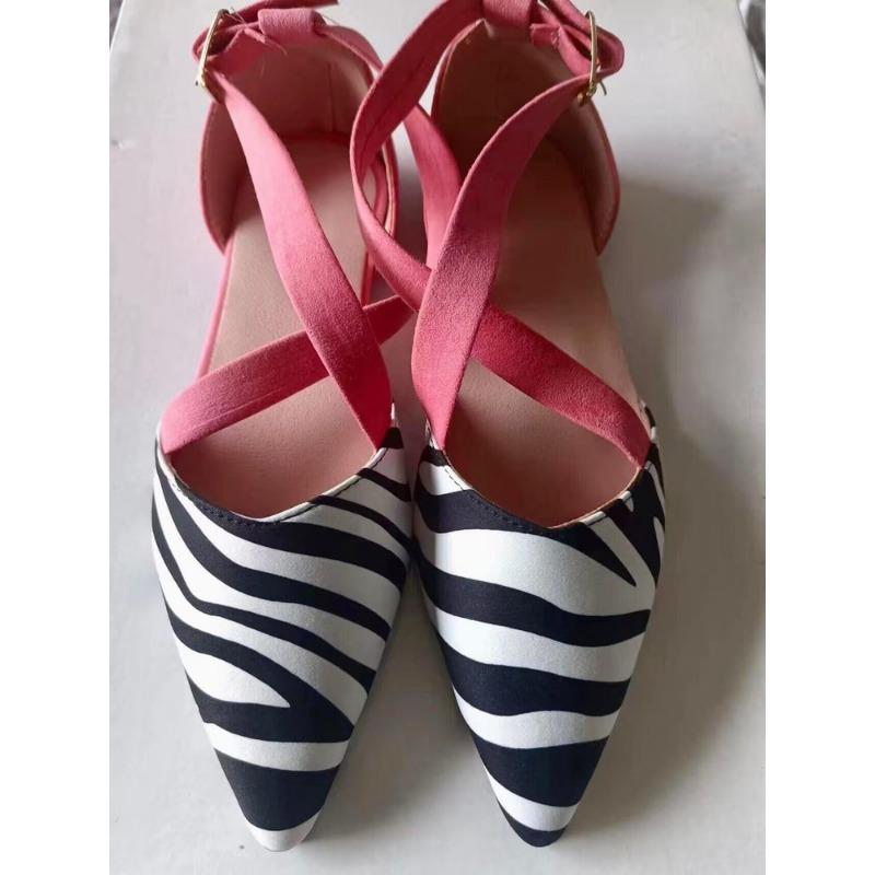 

New Women s Shoes Pointed-toe Shallow-mouthed Large-sized Sandals Breathable Comfortable and Versatile Flat 35 білий