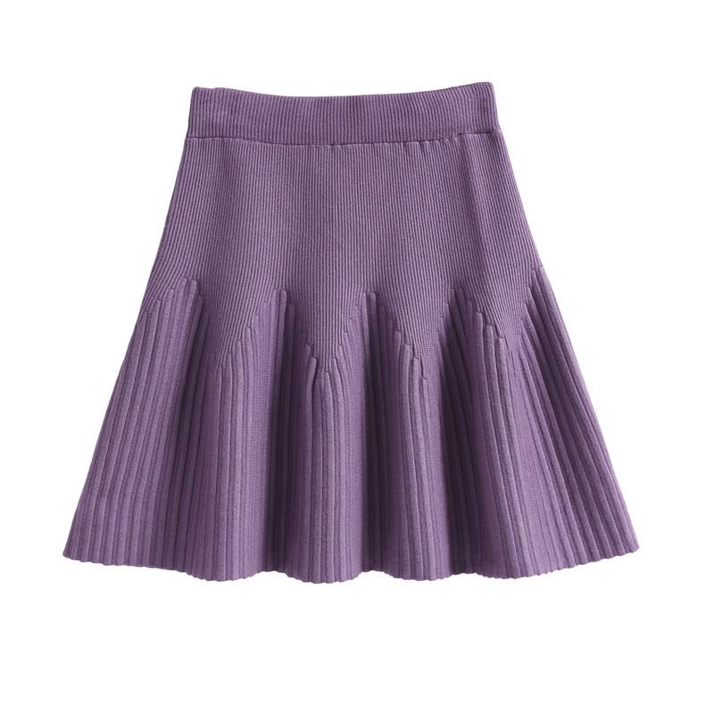 Women's Plus-Size Knitted Skirt Autumn and Winter Loose Short A-Line Midi Skirt